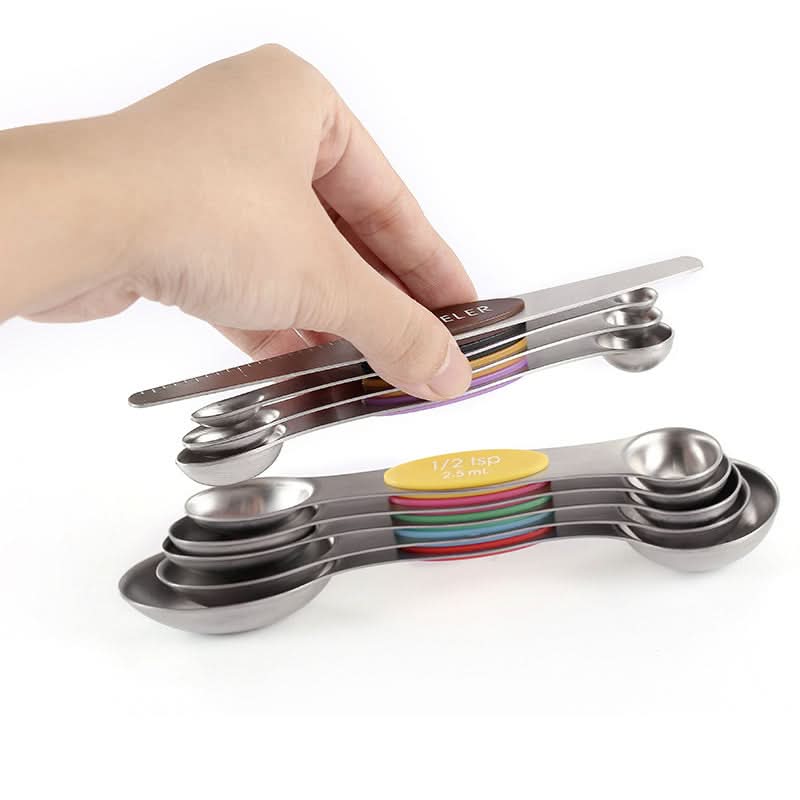 Set of Magnetic Measuring Spoons in Stainless Steel