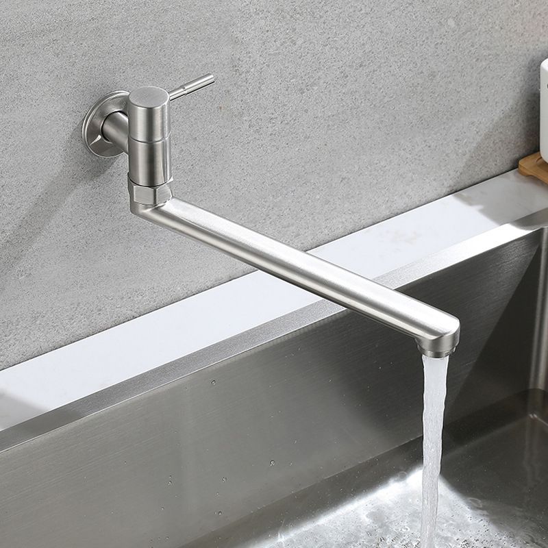 Wall-Mounted Stainless Steel Swivel Faucet – Single-Handle Pot Filler for Kitchen