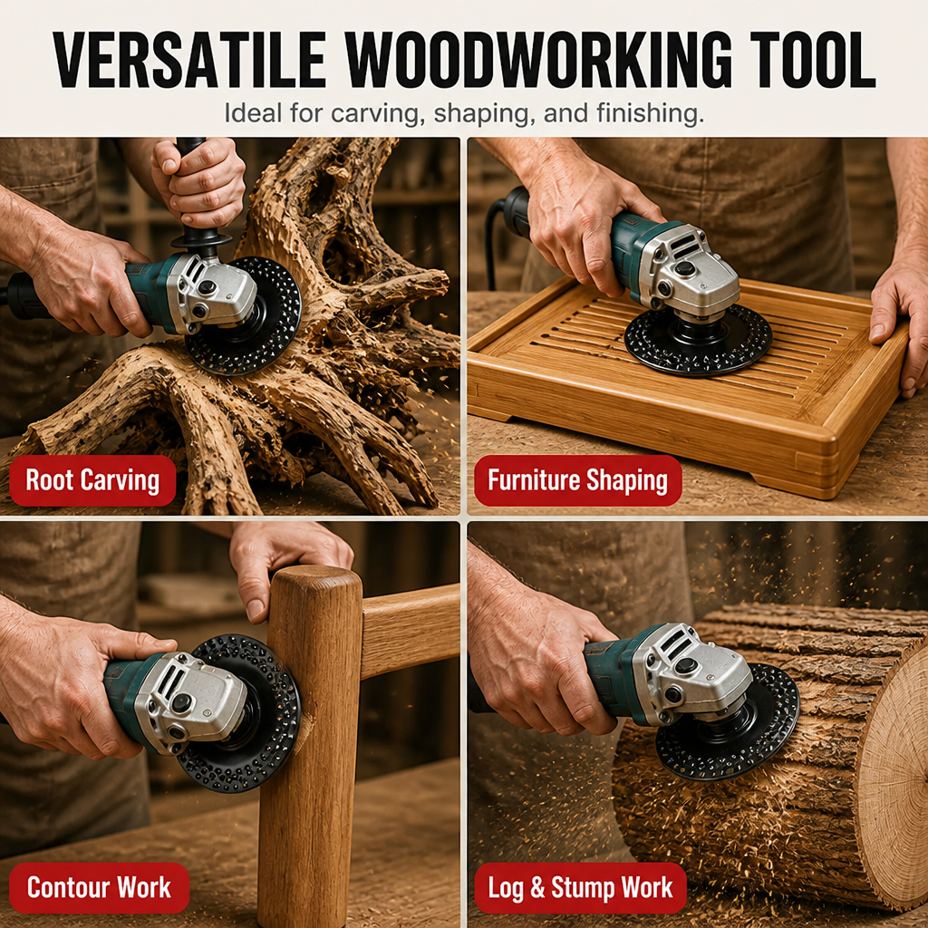 VeloCraft™ — Sculpt, Carve & Hog Wood at Double Speed on Any 5″ Grinder