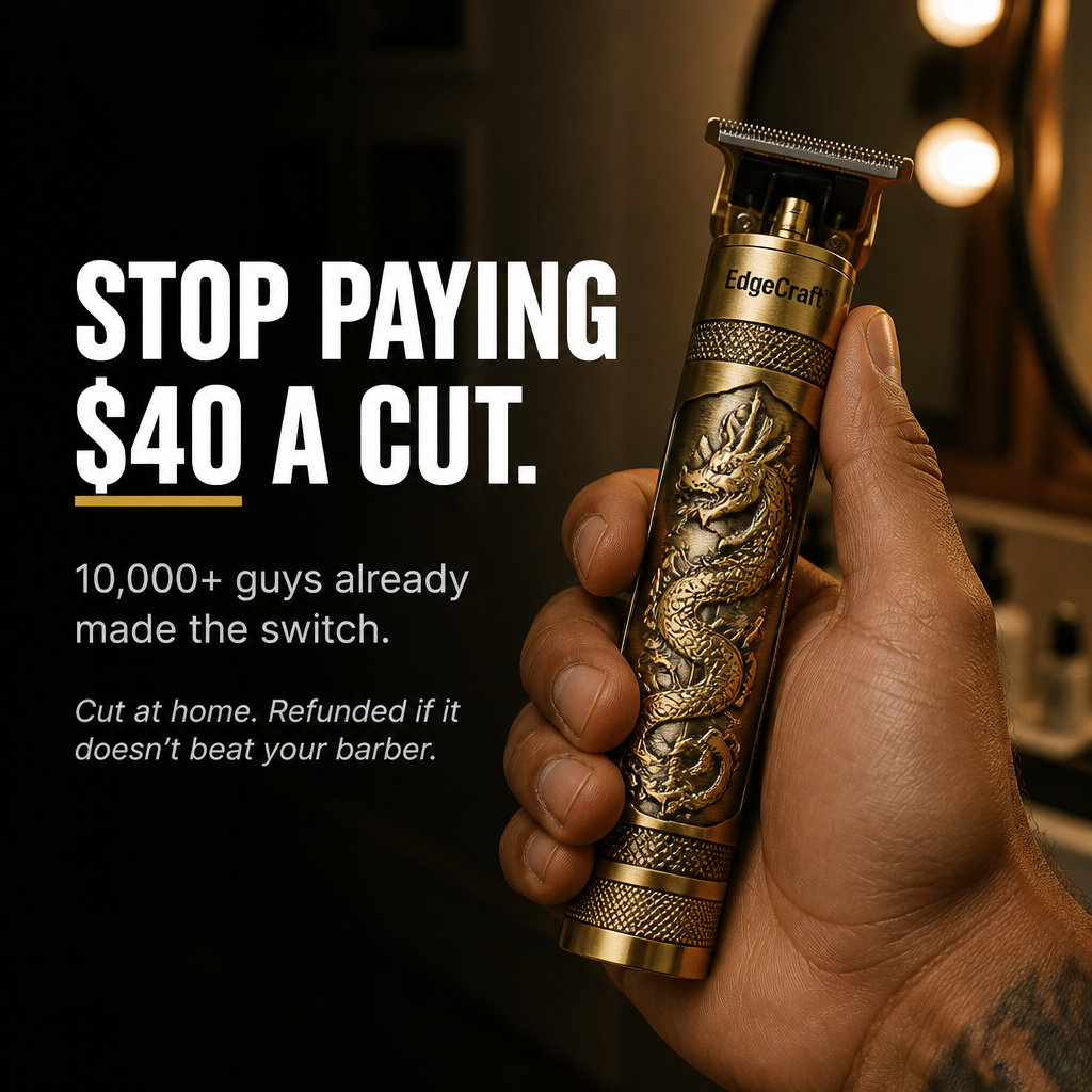 EdgeCraft™ Vintage T-Blade Trimmer — Shape Fades & Edges with Pro Barber Precision