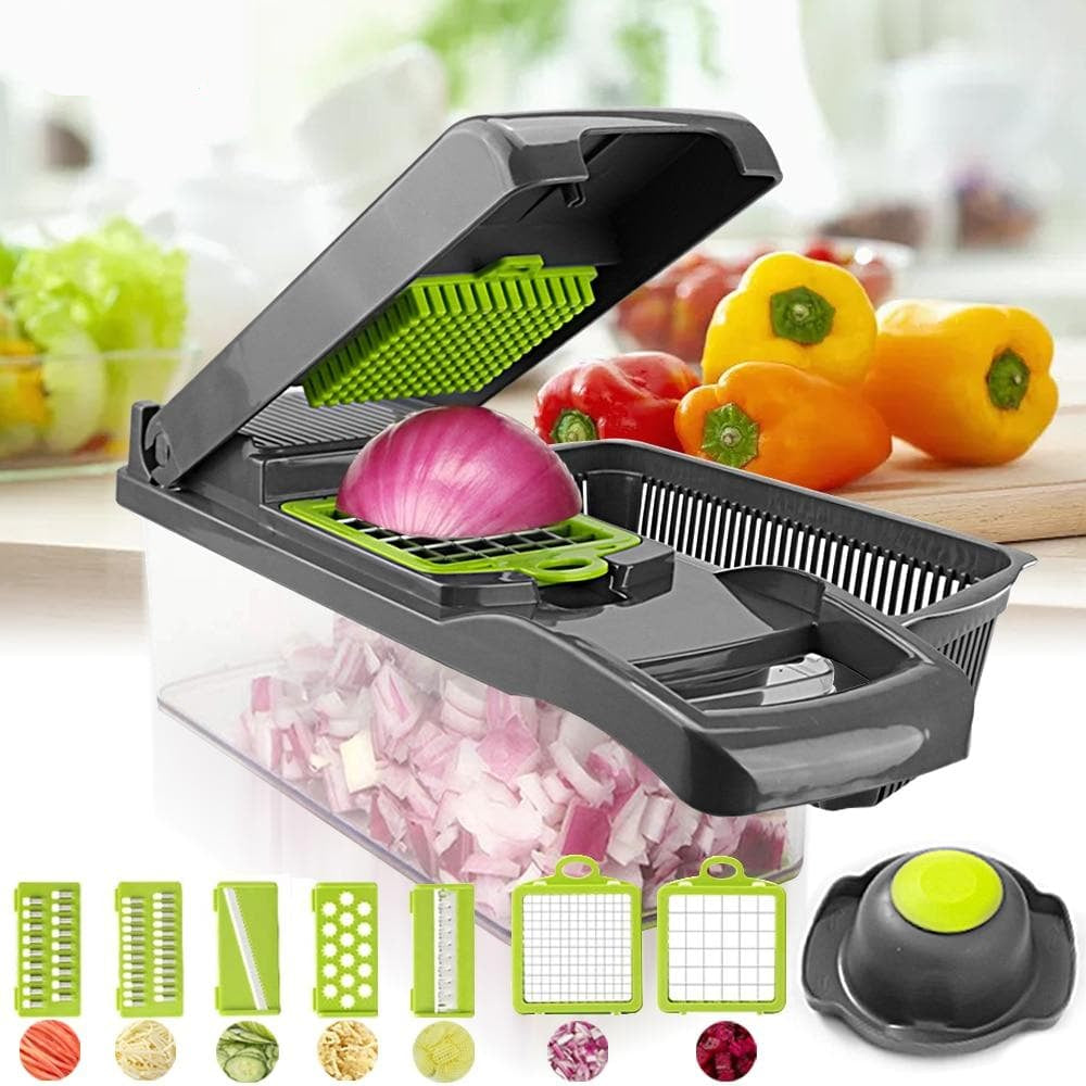 7-Blade Multi-Cutter - Safe and Precise Stainless Steel Design