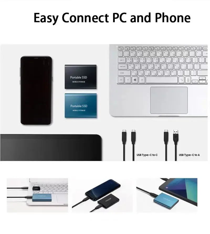 External SSD 128GB | Read/Write Speeds Up to 550 MB/s | Shock Resistant