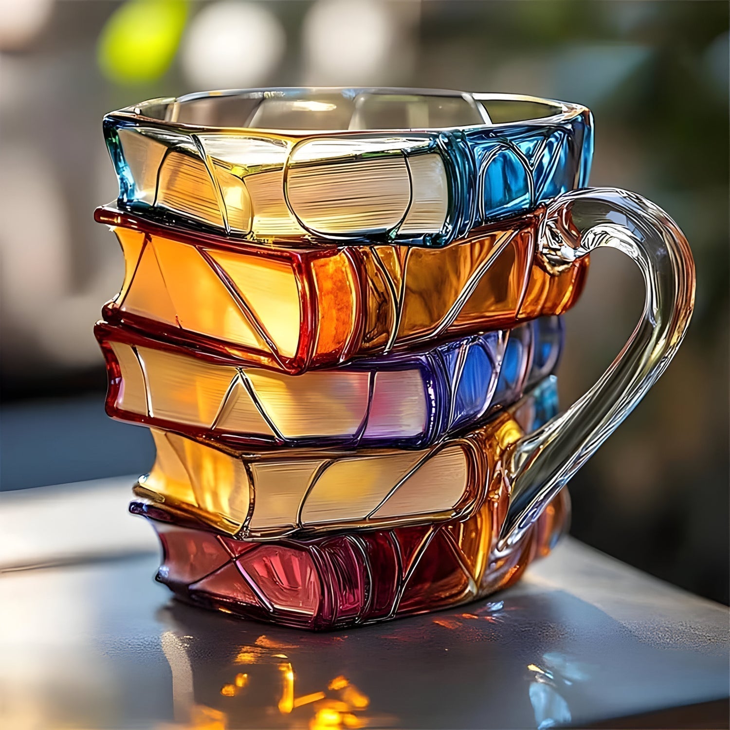 Mug | 3D Unique Design Cup | Handmade & Colorful | For Coffee & Tea | BookLume
