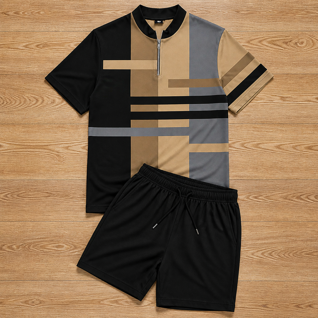 Zip-Collar Shirt & Shorts Set™ — Feel Fresh, Move Freely, Command Every Moment