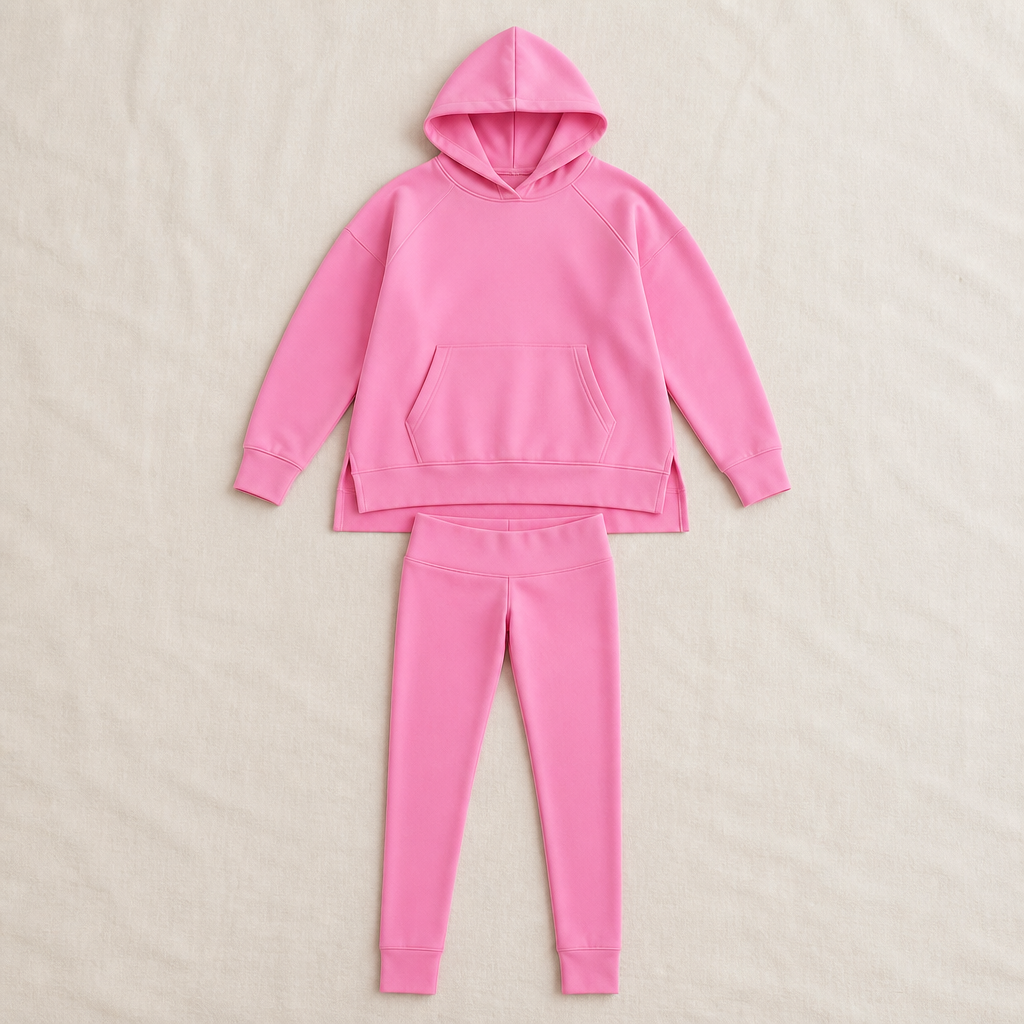GlowFlex™ – Comfy Hooded Tunic & High-Rise Leggings Set