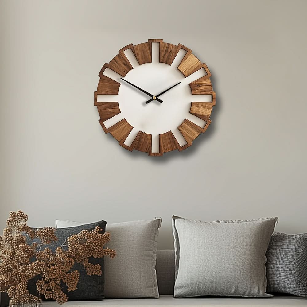 Wooden Wall Clock - Vintage Style with Silent Mechanism