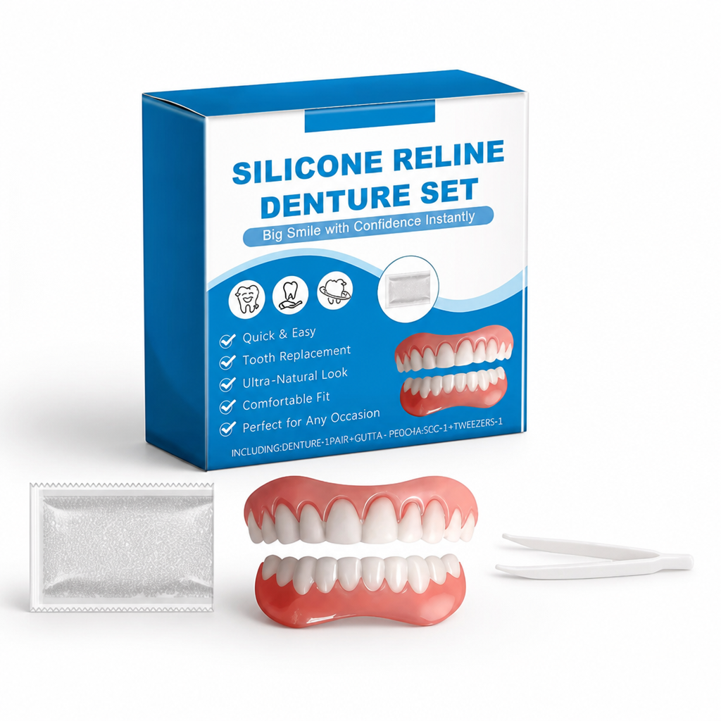 Instant Adjustable Silicone Denture Set (Upper & Lower)