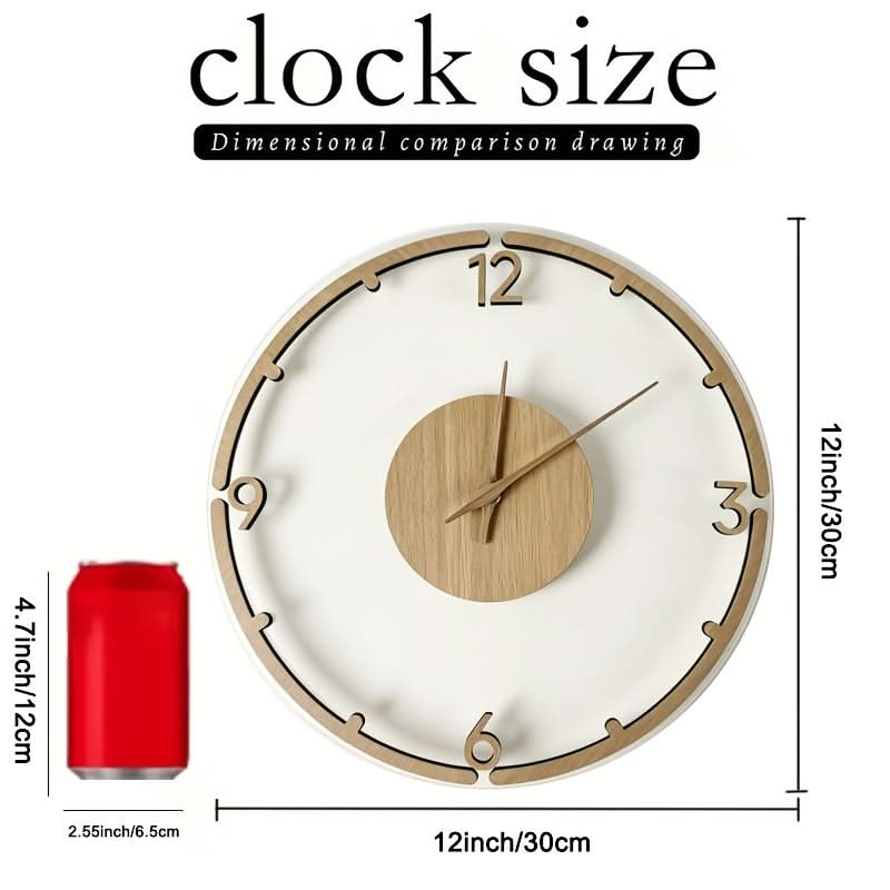 30 cm Minimalist Wall Clock in Wood and Acrylic Design