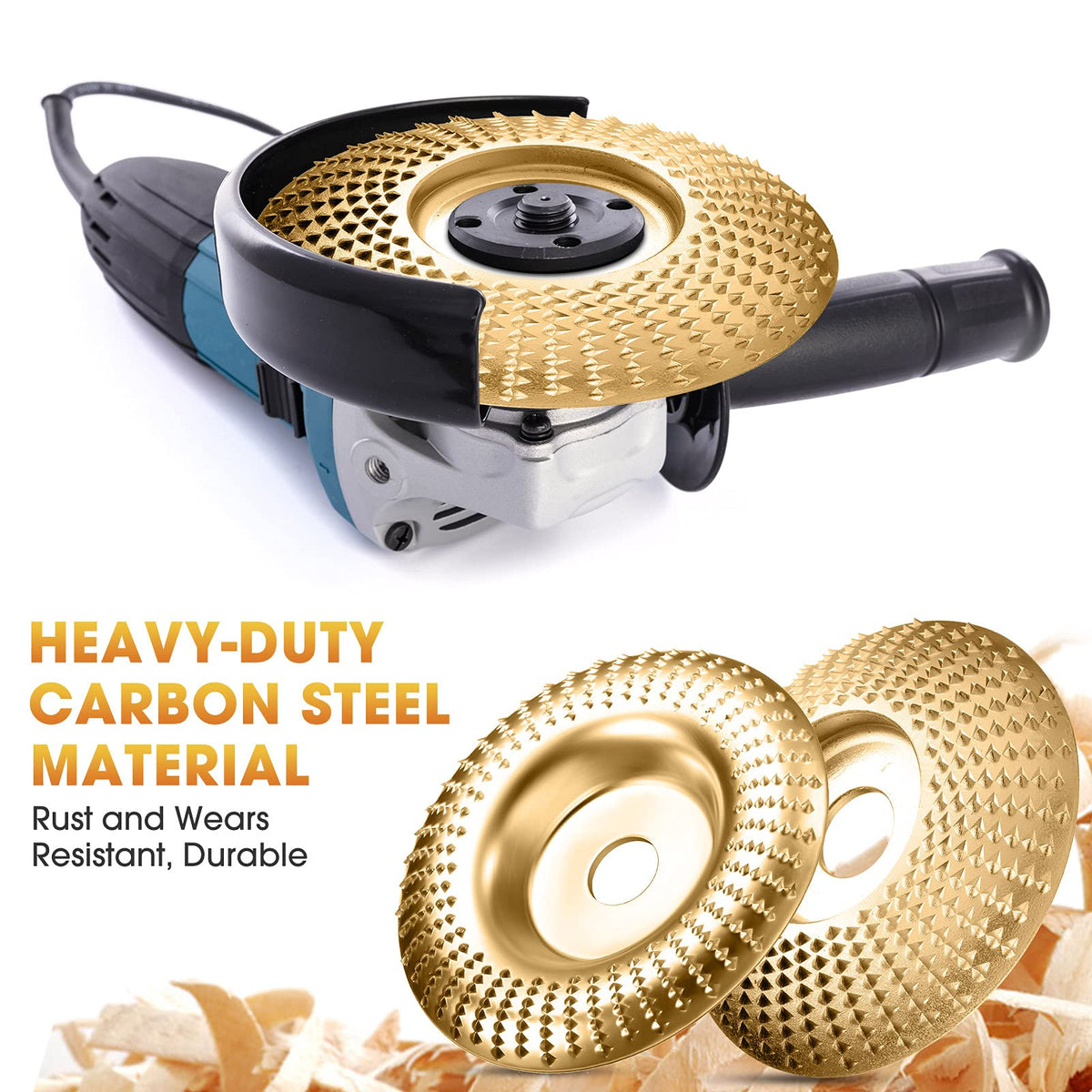 Grinding Disc Set for Angle Grinder - Flat, Beveled, and Arc Tungsten Carbide