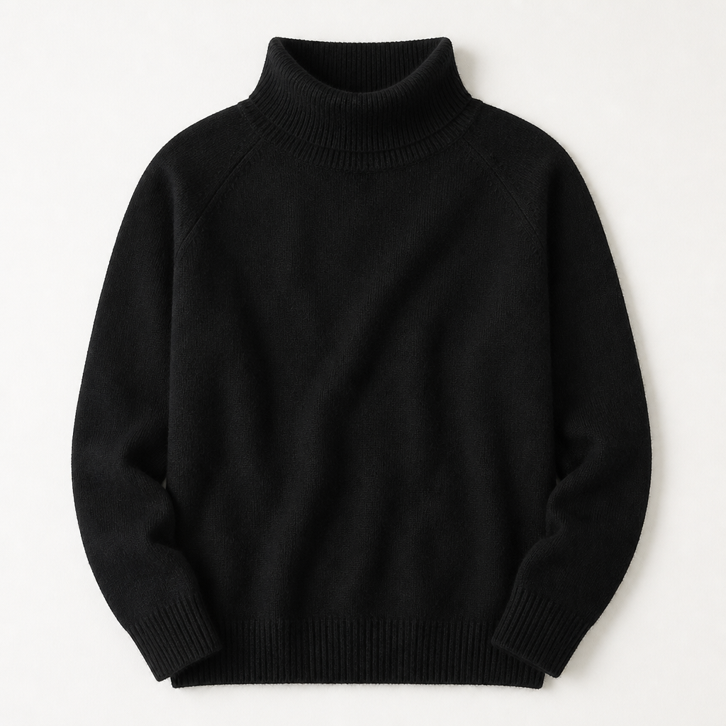 ArcticSilk™ – Comfortable Relaxed-Fit Turtleneck Sweater Featuring Ribbed Edges