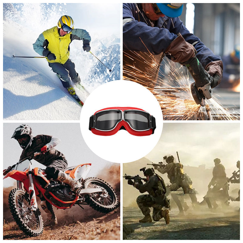 Adjustable Strap Vintage Style Motorcycle Goggles