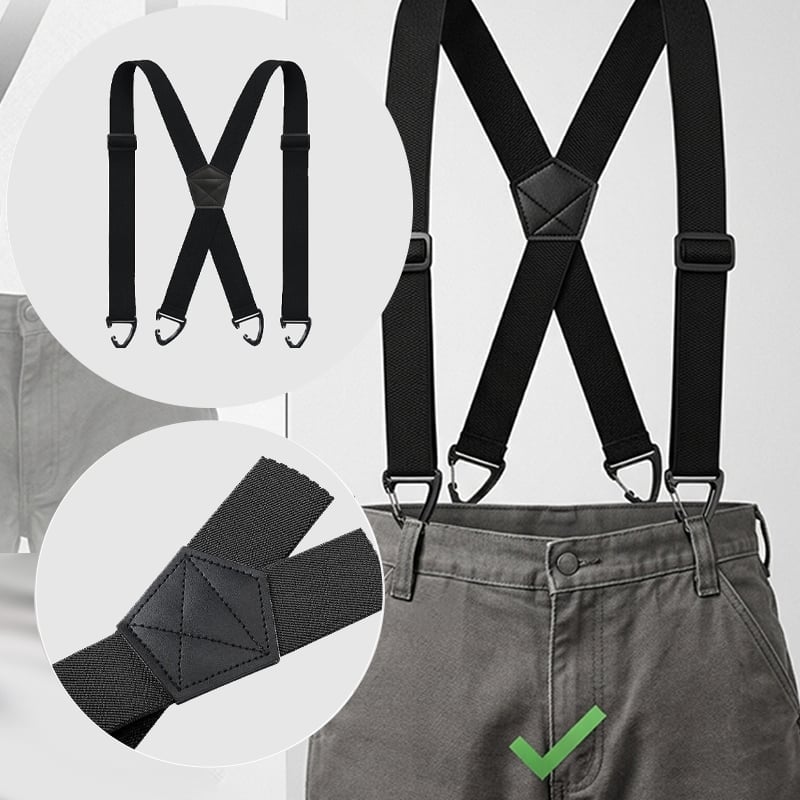 Adjustable Non-Slip Suspenders with Four Clips