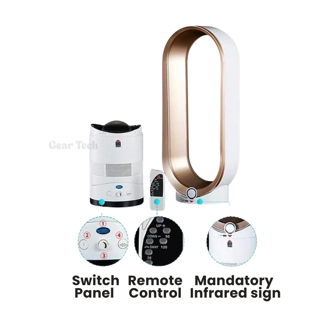 16-Inch Blade-Free Cooling Fan with Remote Control