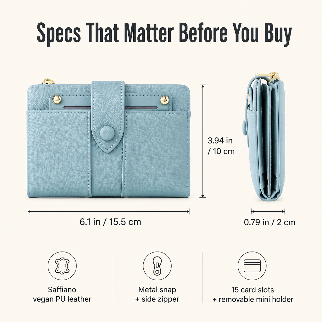 VeroLuxe™ — Holds 15 Cards Without Adding Bulk to Your Tiniest Bag