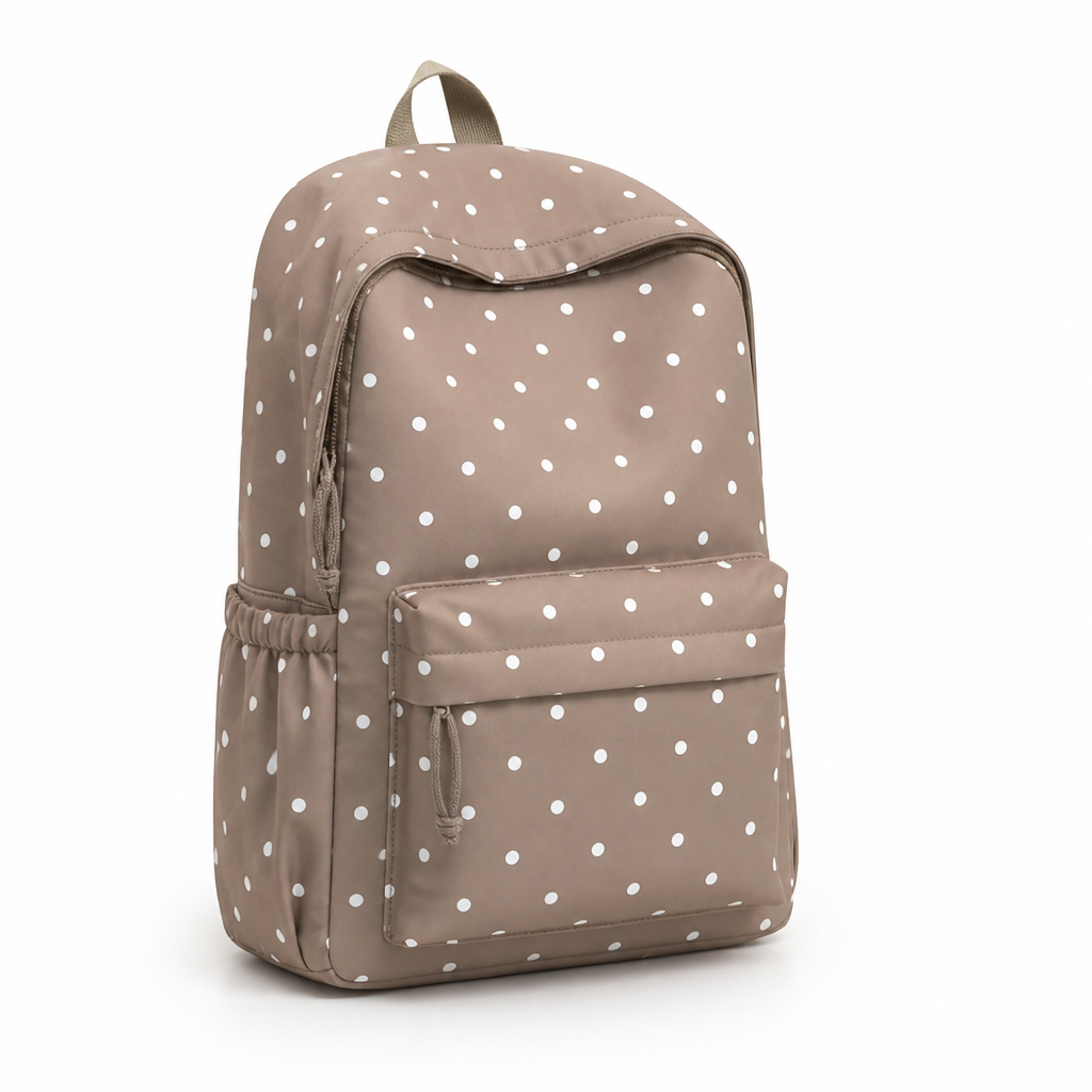 Lightweight Large-Capacity Polka Dot Backpack