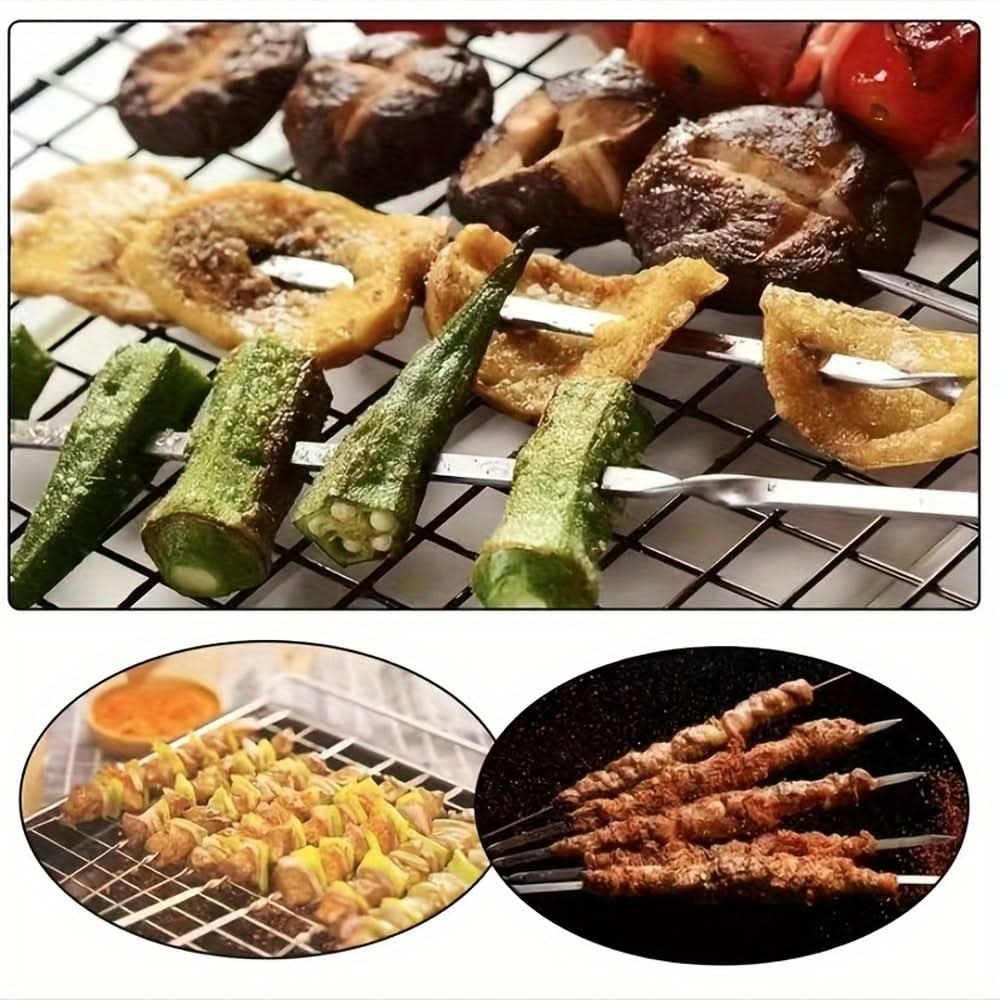 Stainless Steel Skewers Set for BBQ Grilling