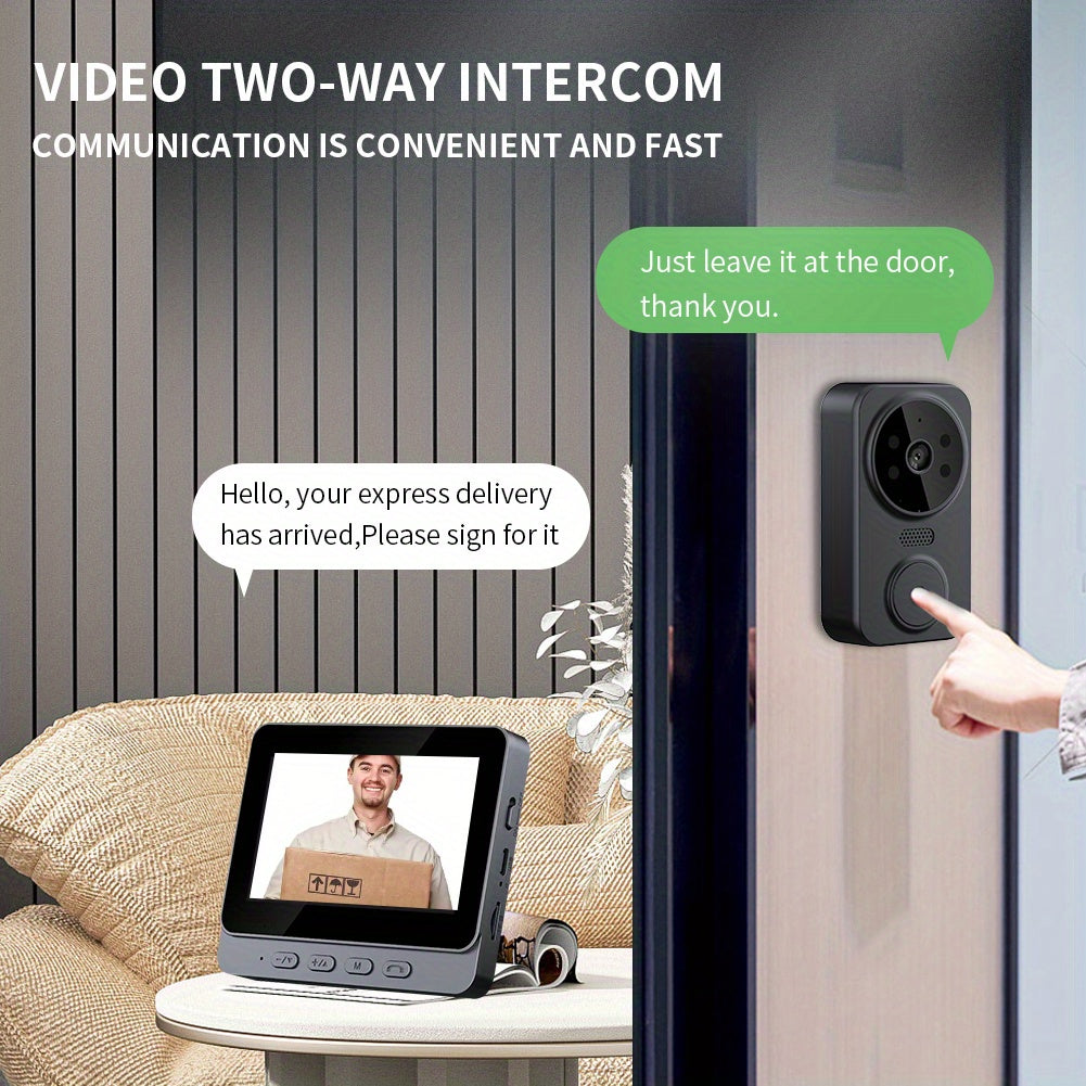 HD Camera Wireless Doorbell with 4.3 Inch Indoor Display