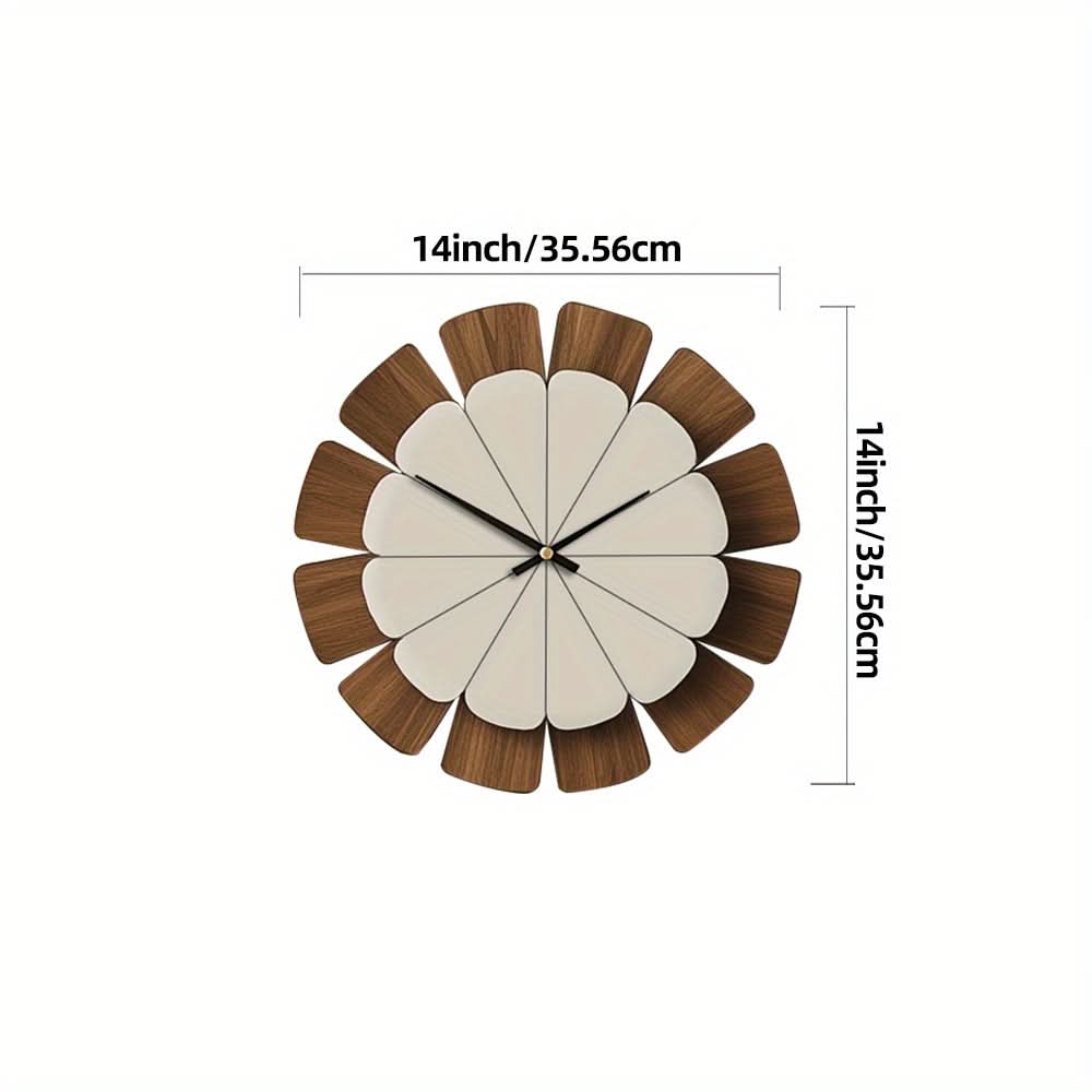 Round Wooden Wall Clock with Battery Operated Mechanism