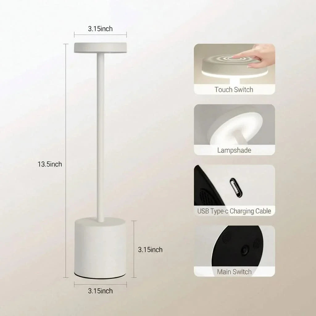 Portable LED Desk Lamp with Dimmable Light for Indoor and Outdoor Use