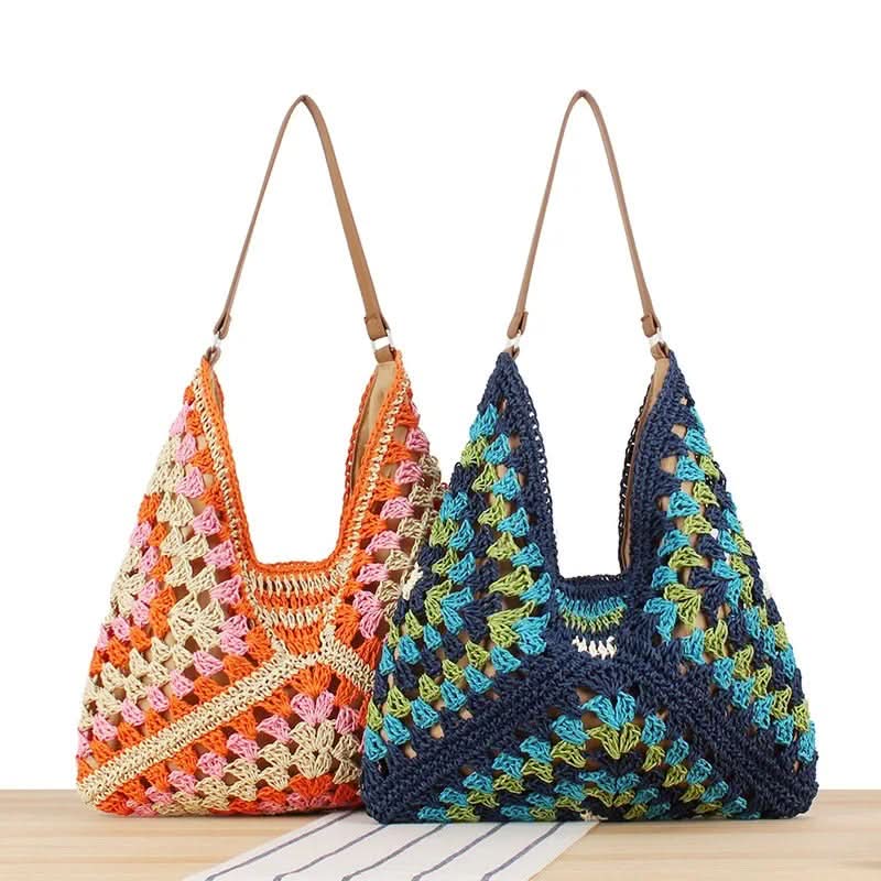 Crochet Beach Tote Bag in Bohemian Style