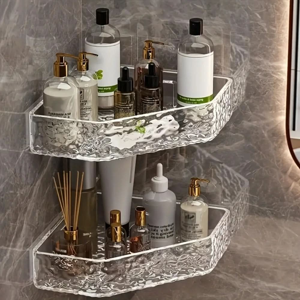 Corner Bathroom Shelf Organizer with Glacier Design