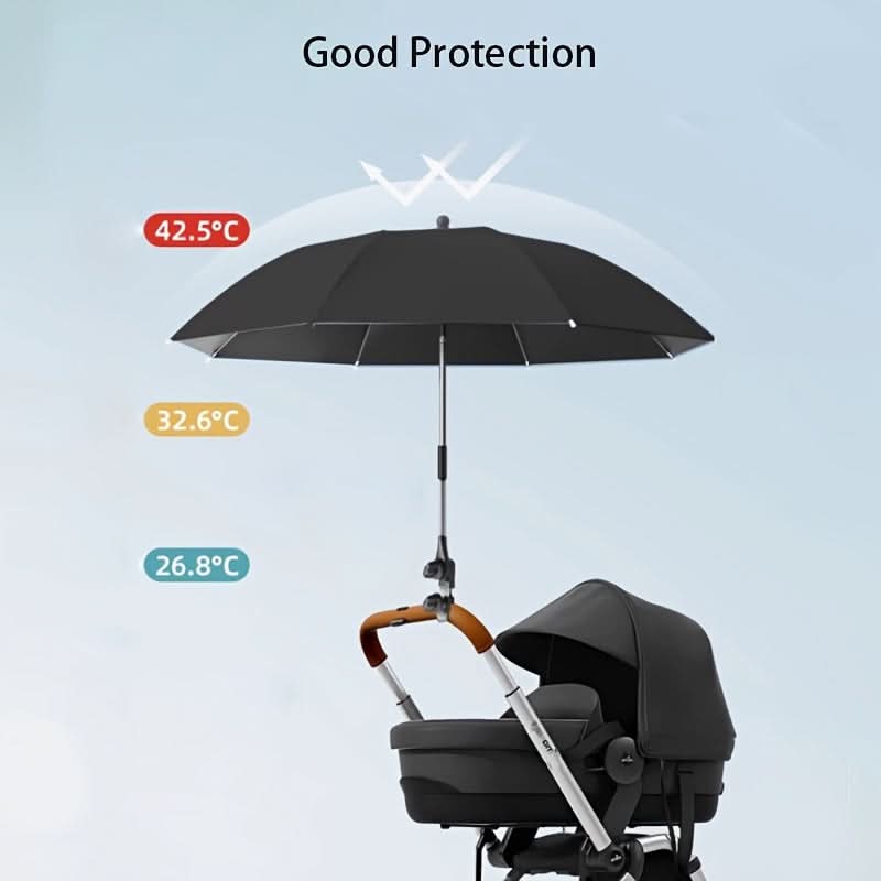 Flexible Sunshade Umbrella for Strollers and Trolleys with Adjustable Arm