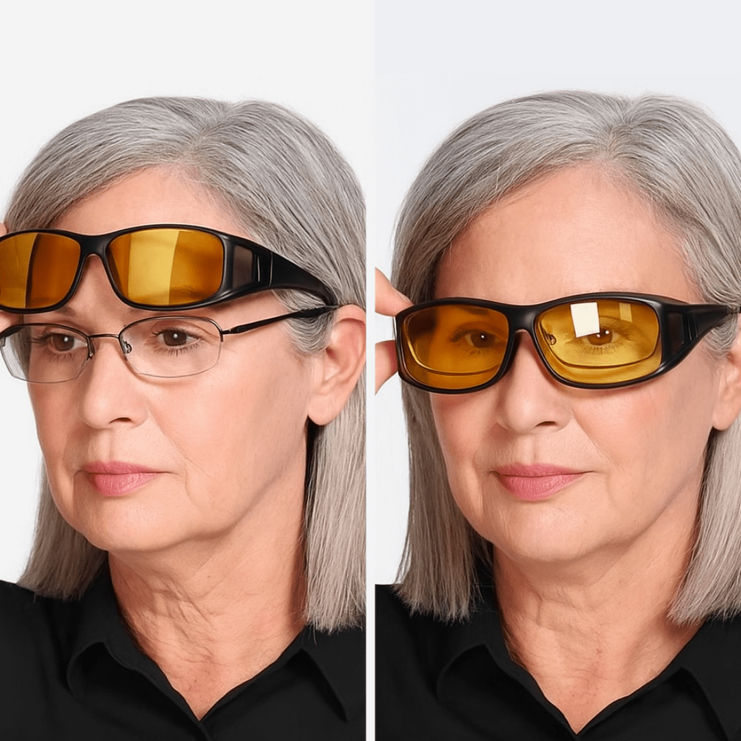 Glare-Reducing Night Vision Glasses with Polarized Yellow Lenses