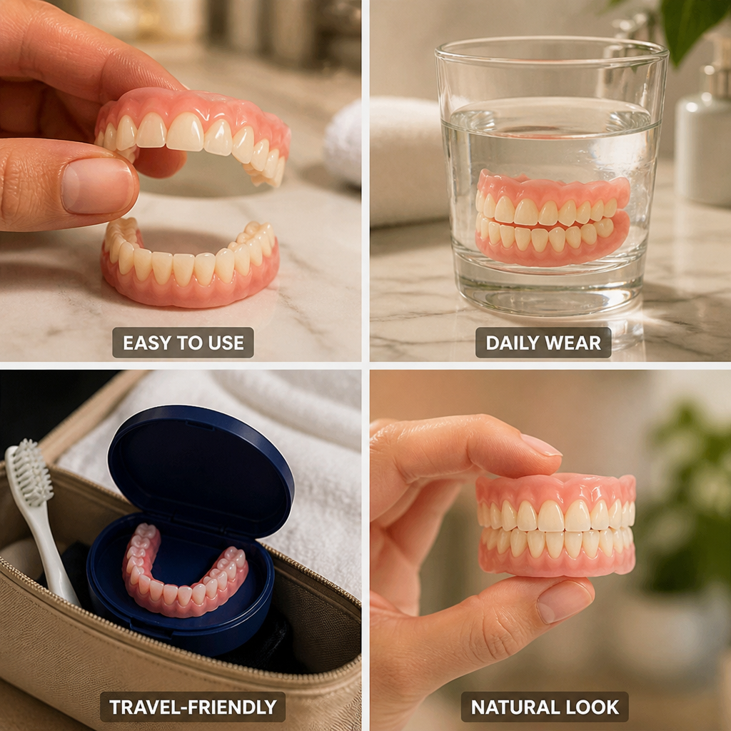 Easy-Apply Plastic Cosmetic Teeth Veneers (Upper & Lower)