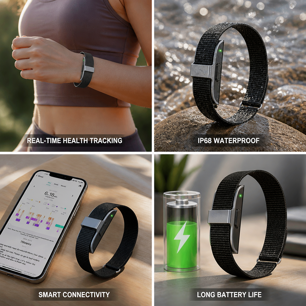 IP68 Waterproof Heart Rate & SpO2 Fitness Tracker