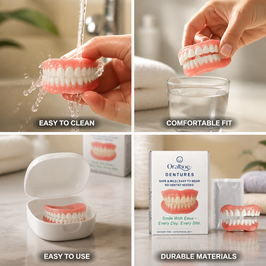 Soft Silicone Natural-Looking Temporary Denture Kit