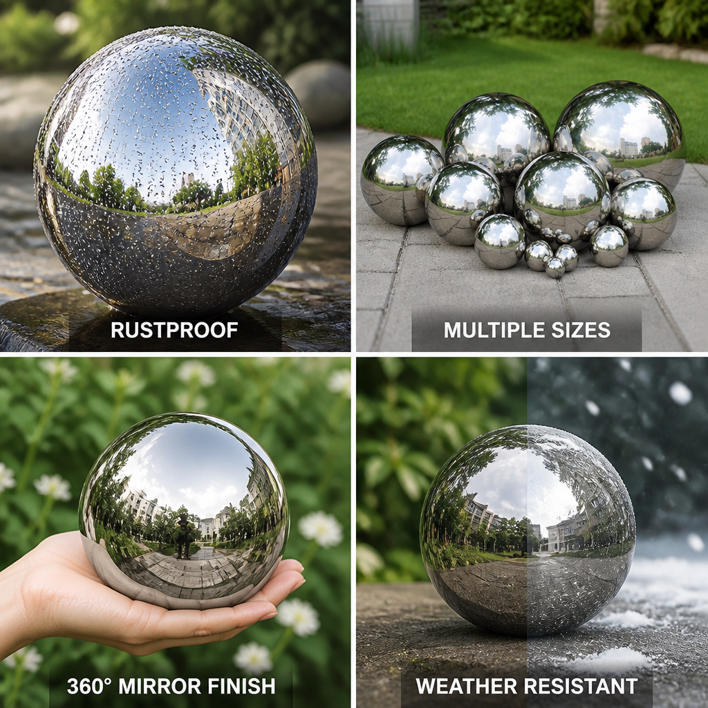 Polished 304 Stainless Steel Rust-Free Mirror Ball