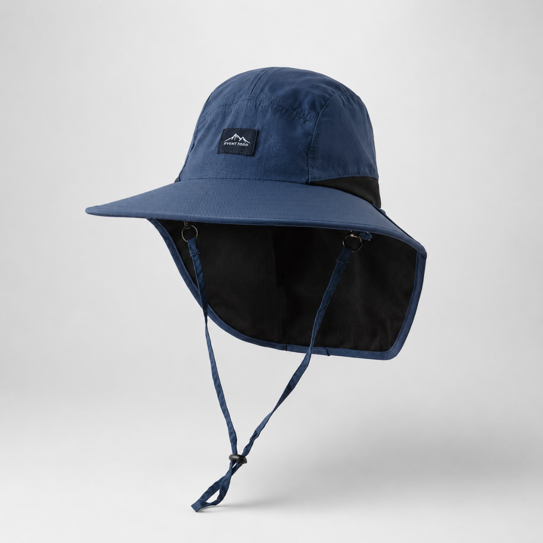 UV-Resistant Wide-Brimmed Hat with Neck Cover for Hiking and Outdoors