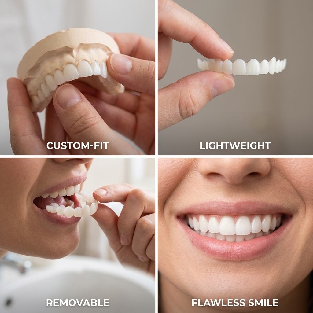 Custom-Fit Moldable & Removable Snap-On Veneers