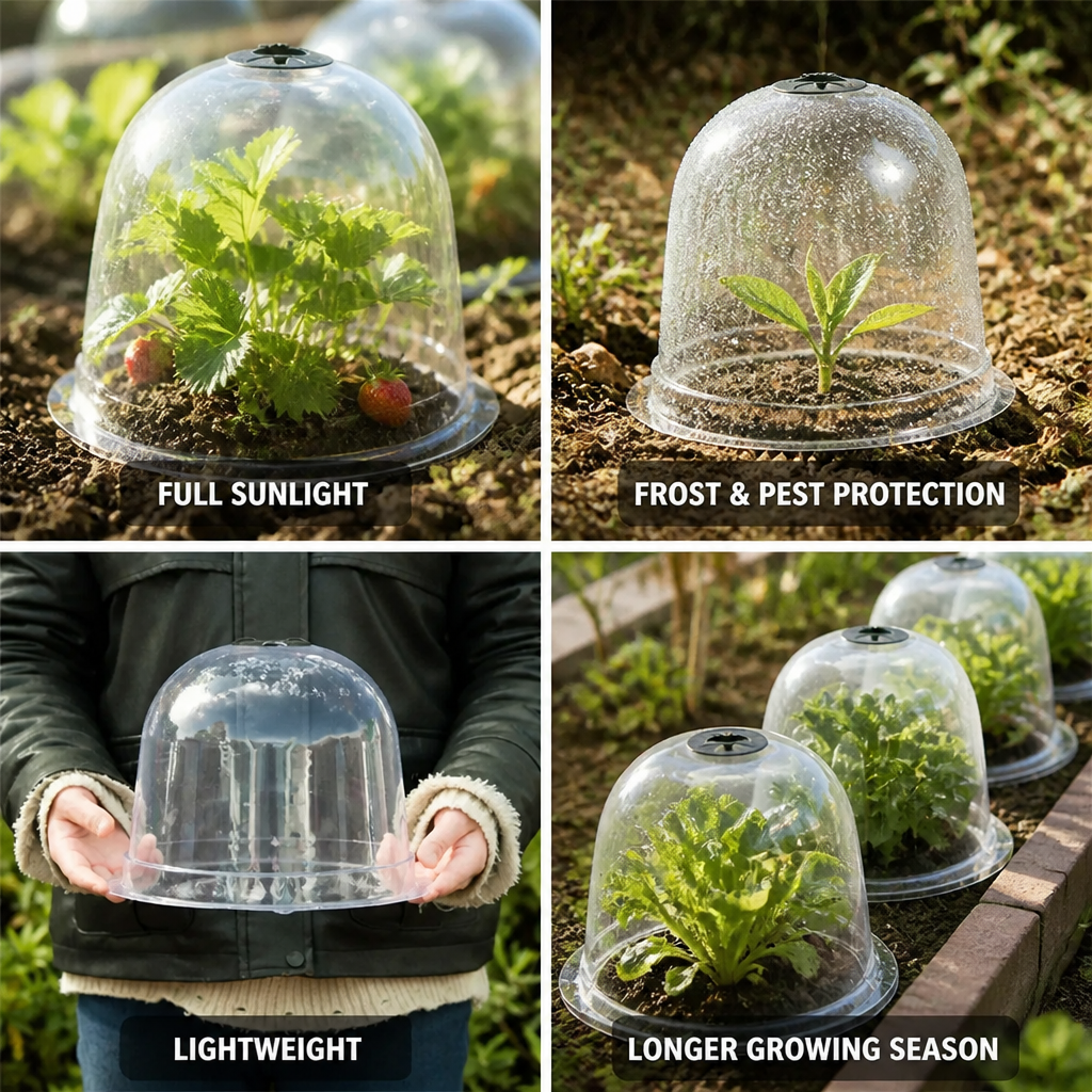 Transparent Frost & Pest Protection Plant Cover (21 cm Height)