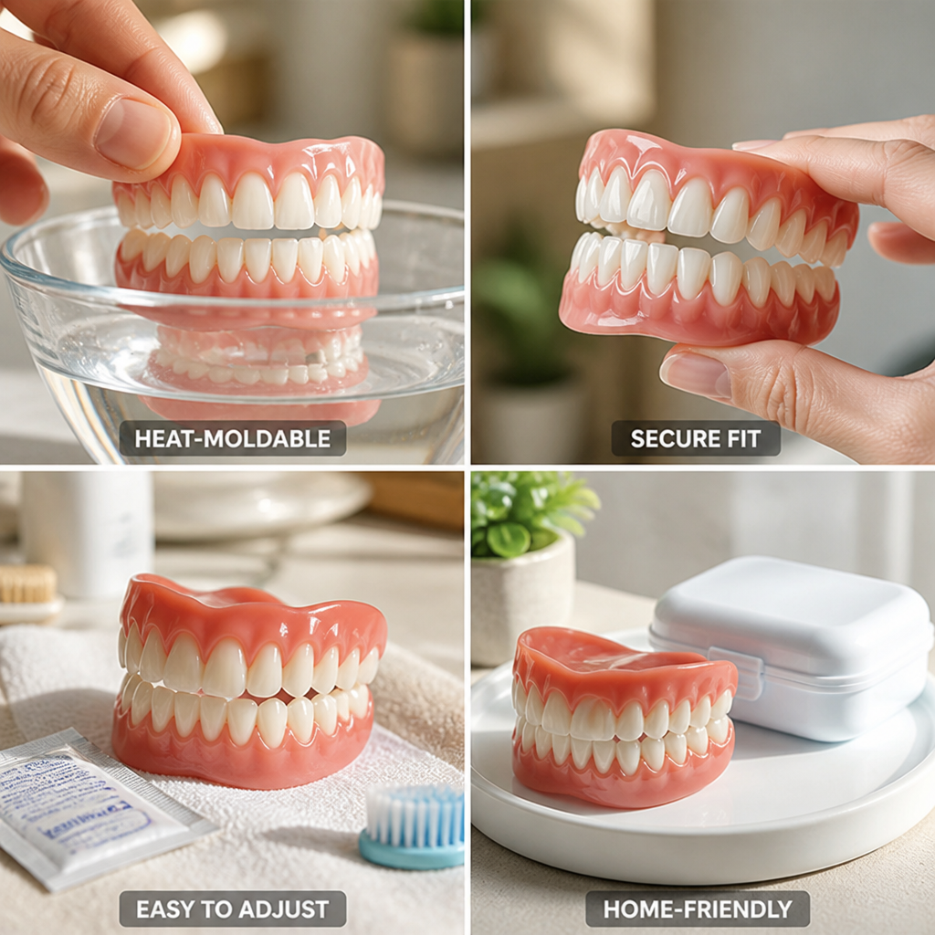 Heat-Moldable Silicone Denture Adhesive Kit