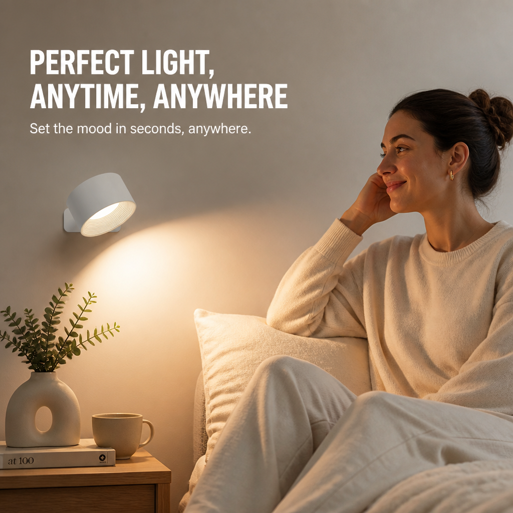 LumaSphere™ — Mount It Without Drilling, Aim the Light, Carry It Anywhere Cordless