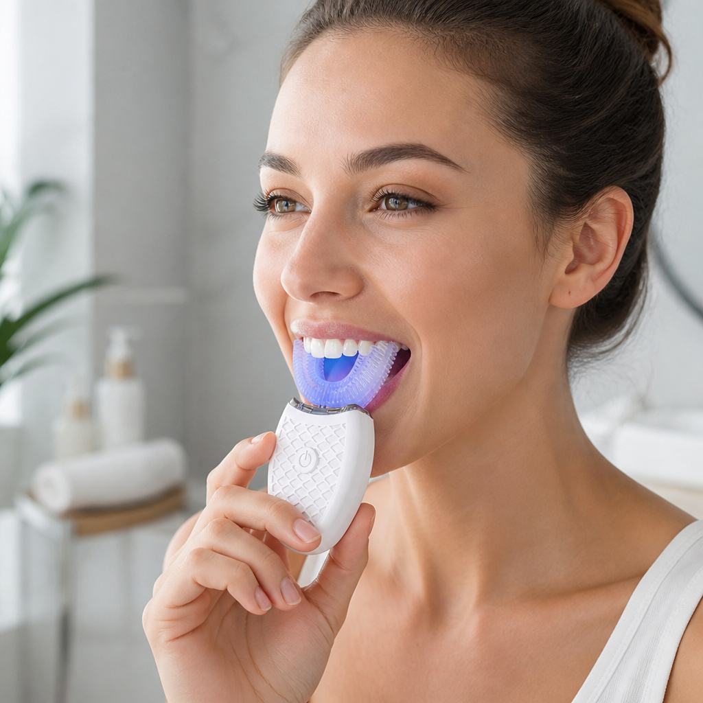 Hands-Free U-Shaped Sonic Toothbrush (Includes 2 Replaceable Heads)