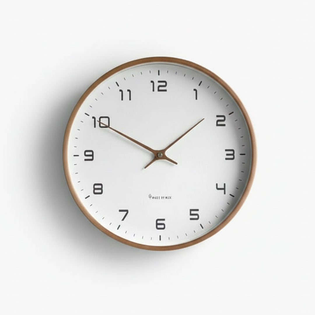 Wooden Wall Clock in Minimalist Design – Silent Operation