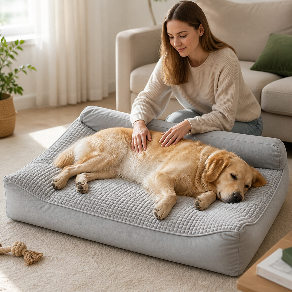Orthopedic Memory Foam & Chew-Resistant Dog Bed (Egg-Crate Bolster)