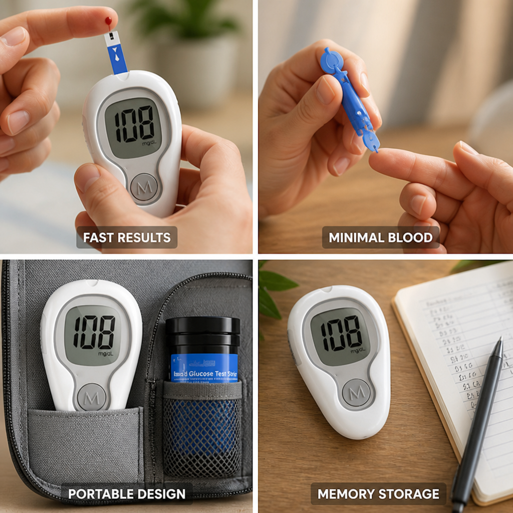 Rapid Accurate Portable Blood Glucose Monitor Kit