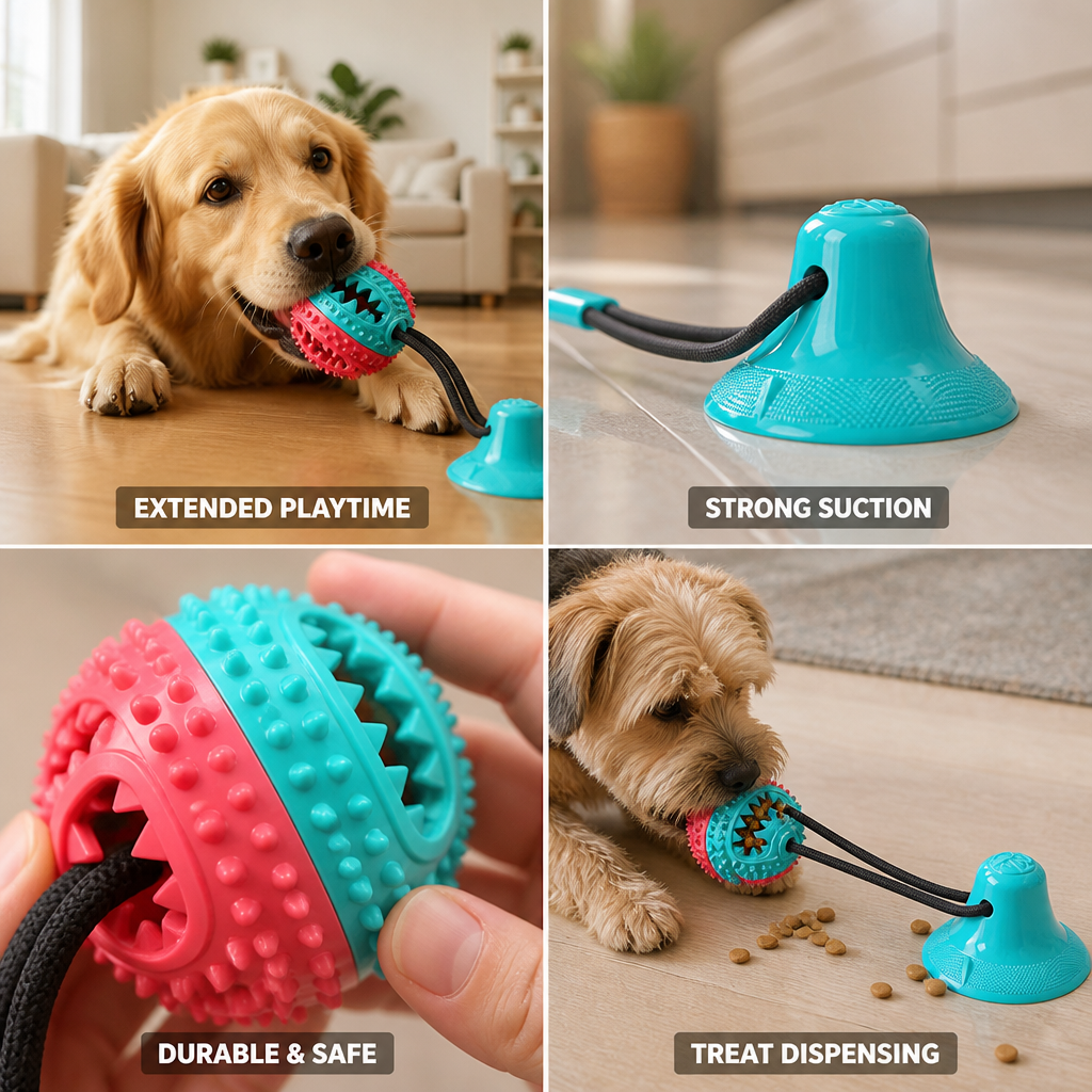 Suction-Cup Treat-Dispensing Dog Toy