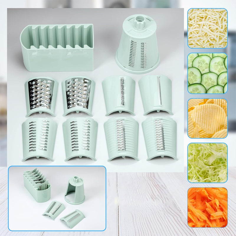 Multi-Blade Food Shredder - Rotary Grater for Cheese and Vegetables