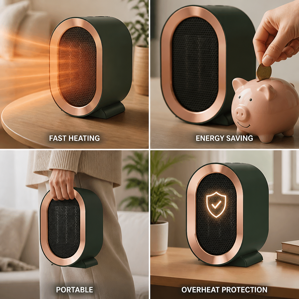 Fast-Heating Energy-Saving Portable Heater (Overheat Protection)