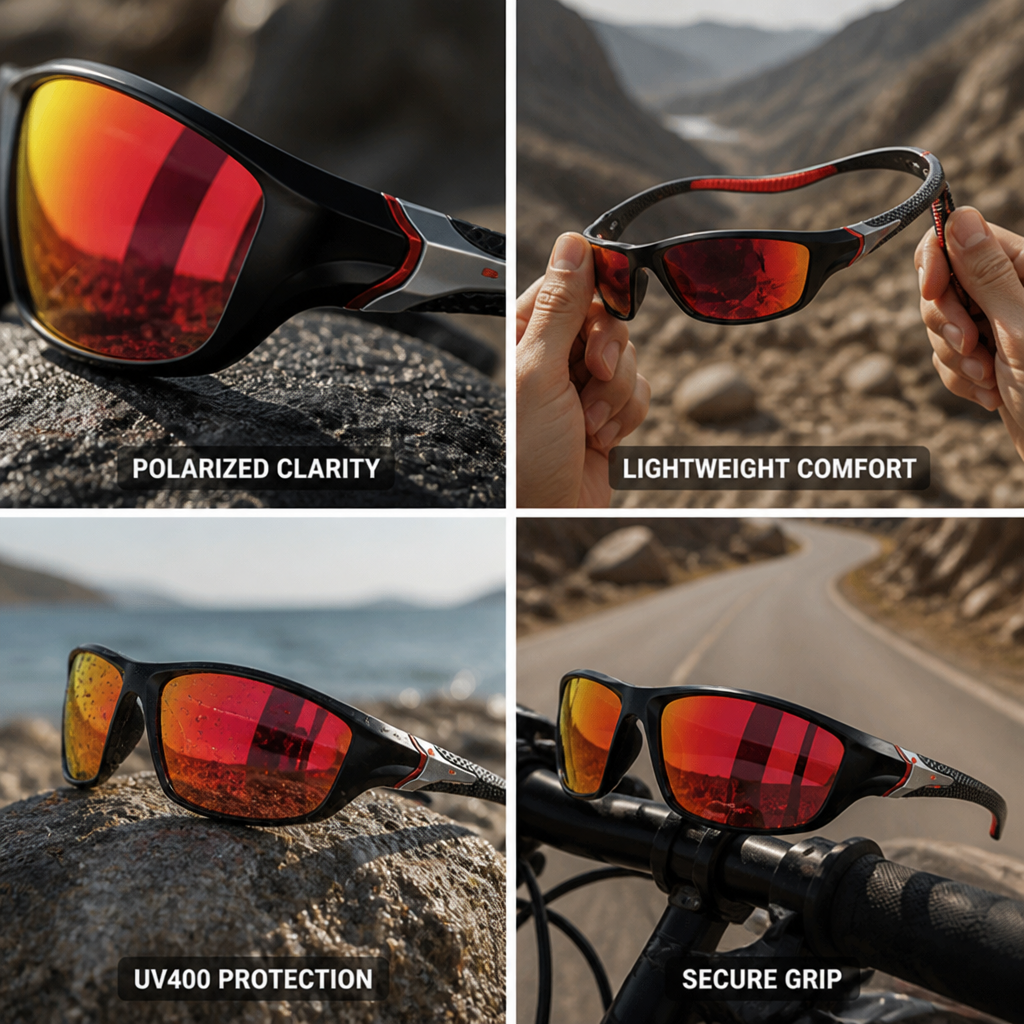 Polarized UV400 Rubber-Grip Wrap Sunglasses