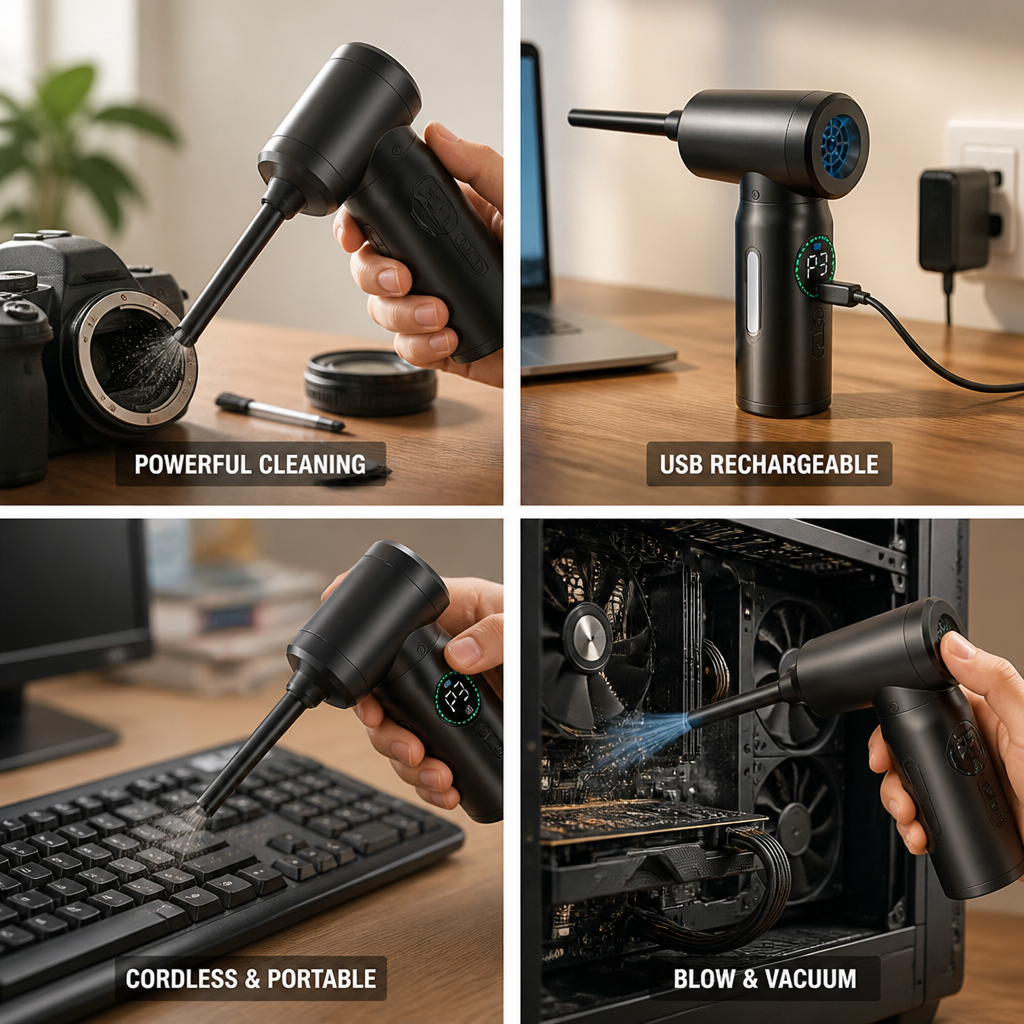 7500mAh USB Cordless Air Blaster (Blow & Vacuum)