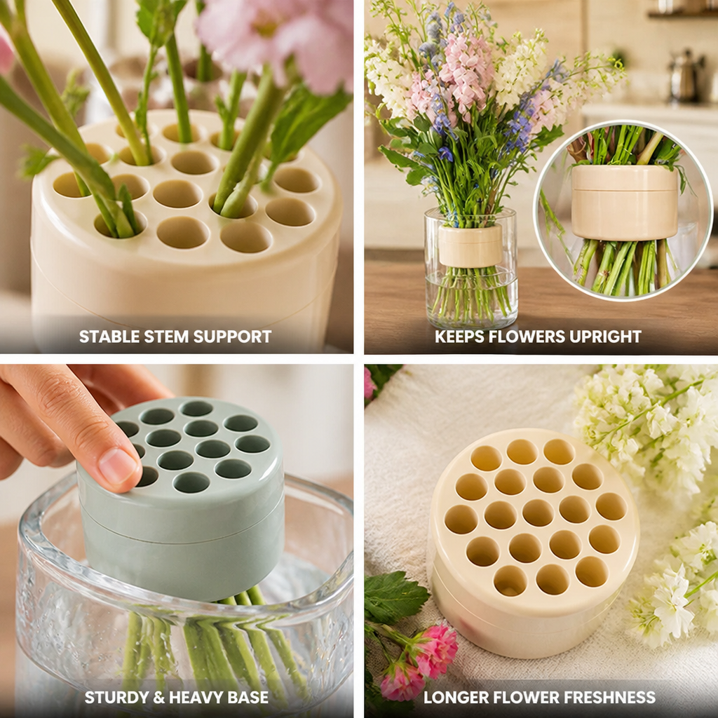 Stable Spiral Multi-Channel Flower Stem Holder (Set of 2)