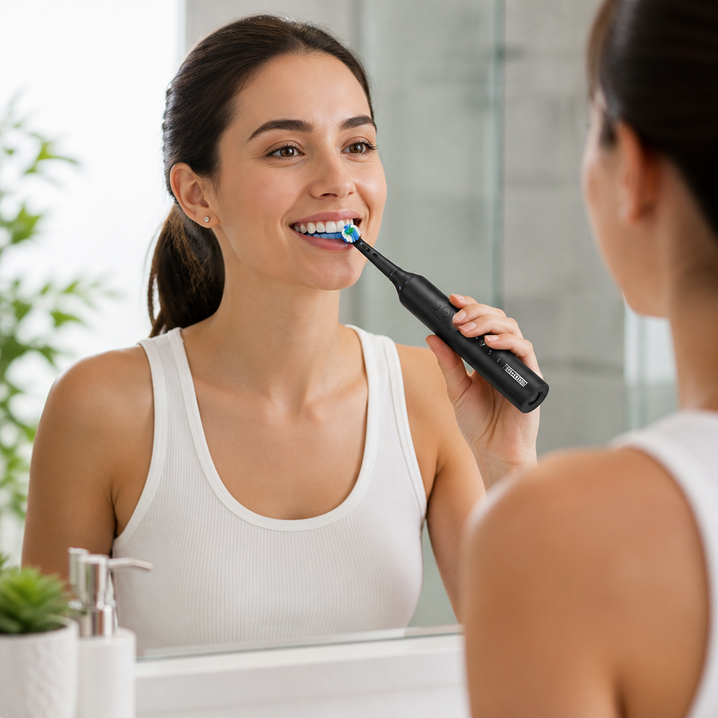 Rechargeable IPX7 Waterproof Electric Toothbrush (16 Replacement Heads)