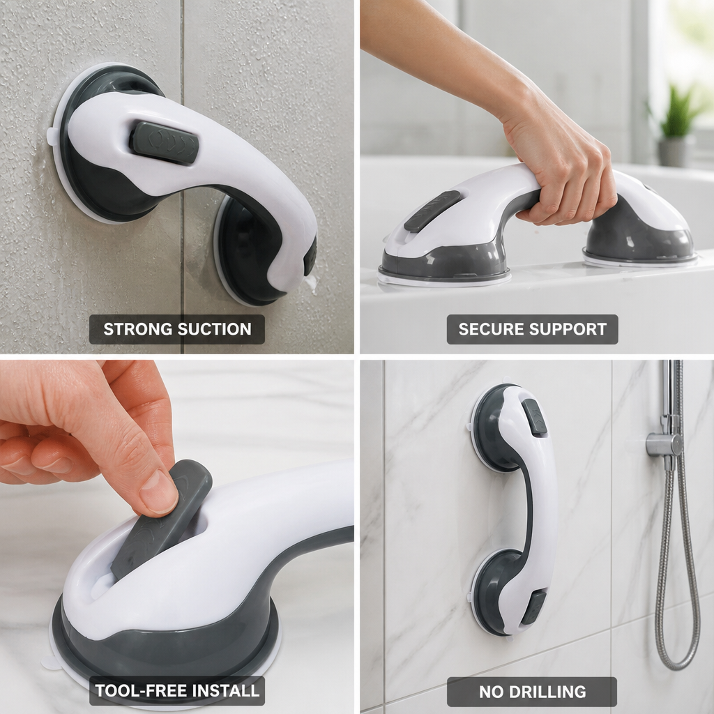 Tool-Free Double Suction Grab Bar (29 cm)