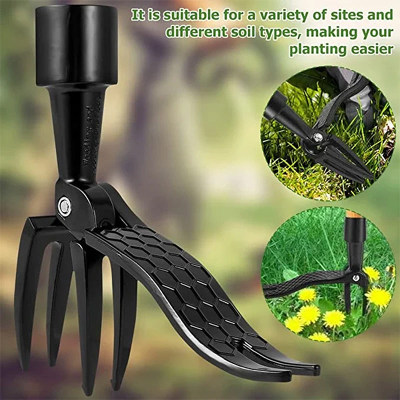 Ergonomic Long-Handled Stainless Steel Weed Remover with Detachable Head