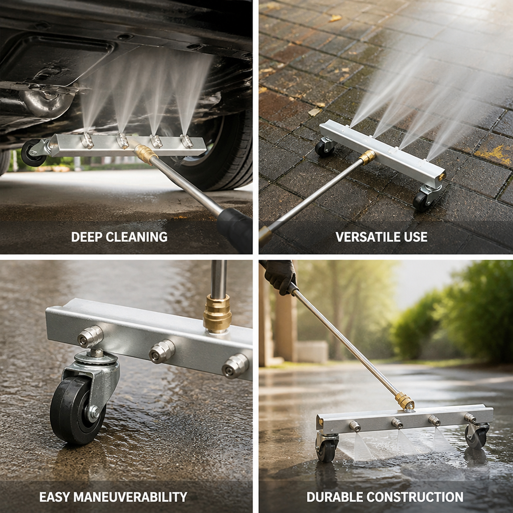 High-Pressure Stainless Steel Undercarriage Cleaner (4 Nozzles)